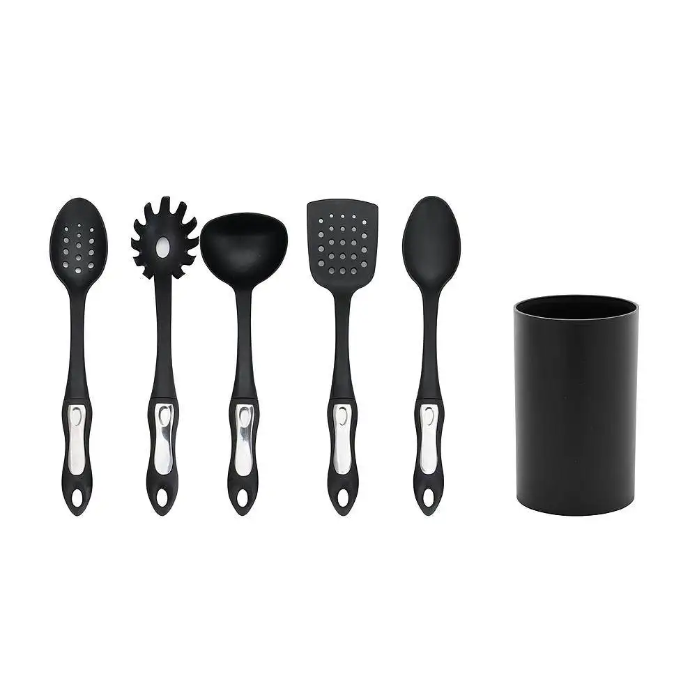 

Kitchen 6 Pieces Soft Touch Handle Cooking Utensil Set, Black