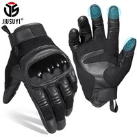 touch screen pu leather tactical full finger gloves men military paintball shooting hunting airsoft combat work protective gear