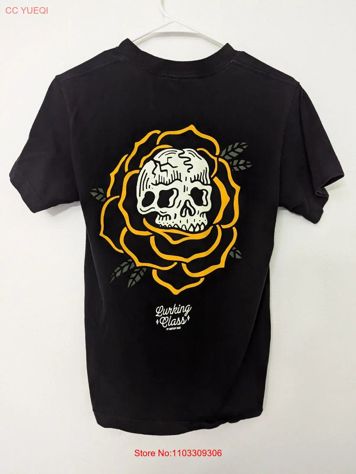 Футболка-майка с черепом Lurking Class от эскизов маленькая черная двухсторонняя