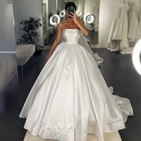 eightree sexy wedding dresses white strapless a line bride dress 2022 sweep train princess wedding evening prom gowns plus size
