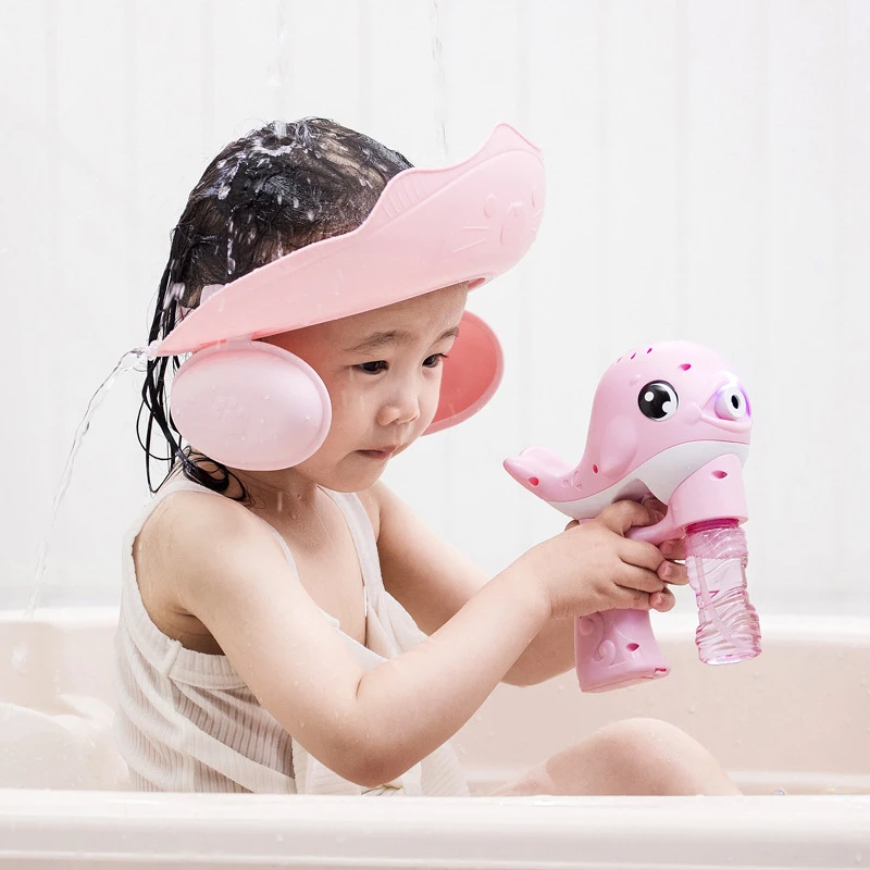 

Adjustable Size Children Shampoo Cap Crown Baby Shower Cap Cartoon Bath Visor Infant Hair Shield Ear Protection Waterproof