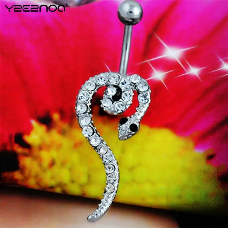

316L Surgical Steel Bar Nickel-free Retail Snake Belly Button Ring Fashion Lady Body Piercing Navel Ring Jewelry Belly Bar