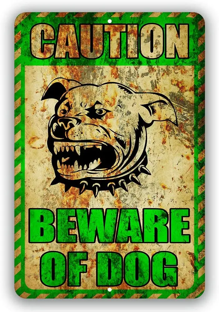 

New Caution Beware Of Dog Warning Yard Tresspassing Tin Sign Indoor And Outdoor Use 8"x12" Or 12"x18"