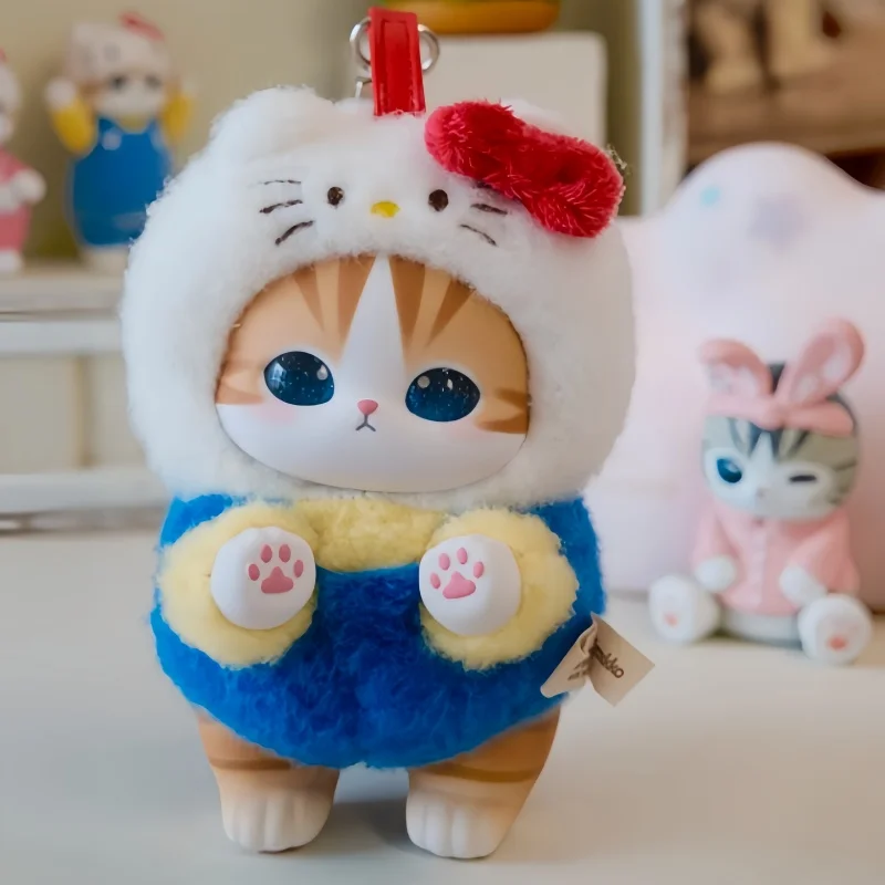 Фото В наличии: Оригинальная коллекционная фигурка Mofusand Cat Lucky Sandy Forest Animal Y Vinyl Pendant Blind Box (Кот-акула), милая игрушка-подарок №1