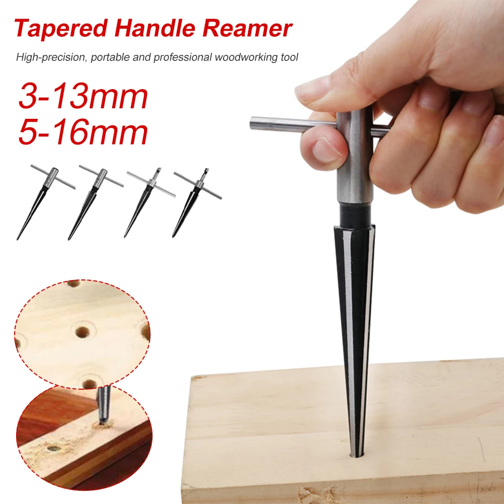 

Hand Taper Reamer 3-13/5-16mm Expanding Chamfering Tool Reamer Deburring Enlarge Pin Hole Woodworker Cutting Tool Core Drill Bit