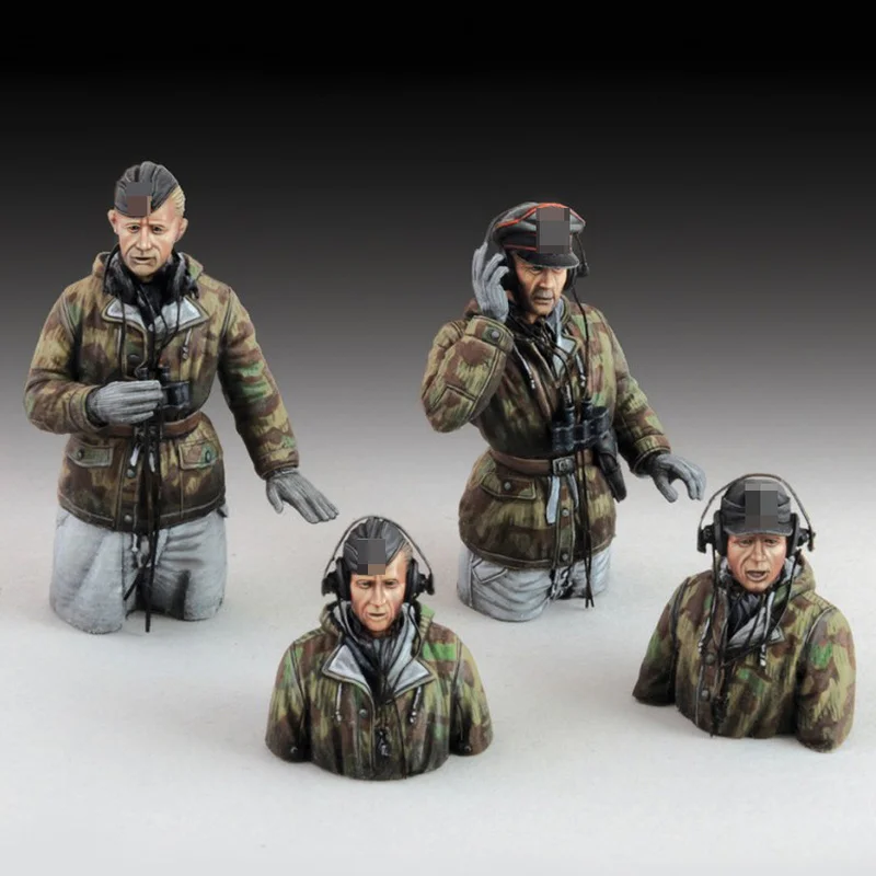 

1/35 Die-Cast Resin Figure Model Building Kits WWII German Tank Crew Group Unassembled and Unpaint Diorama Toys Free Shipping