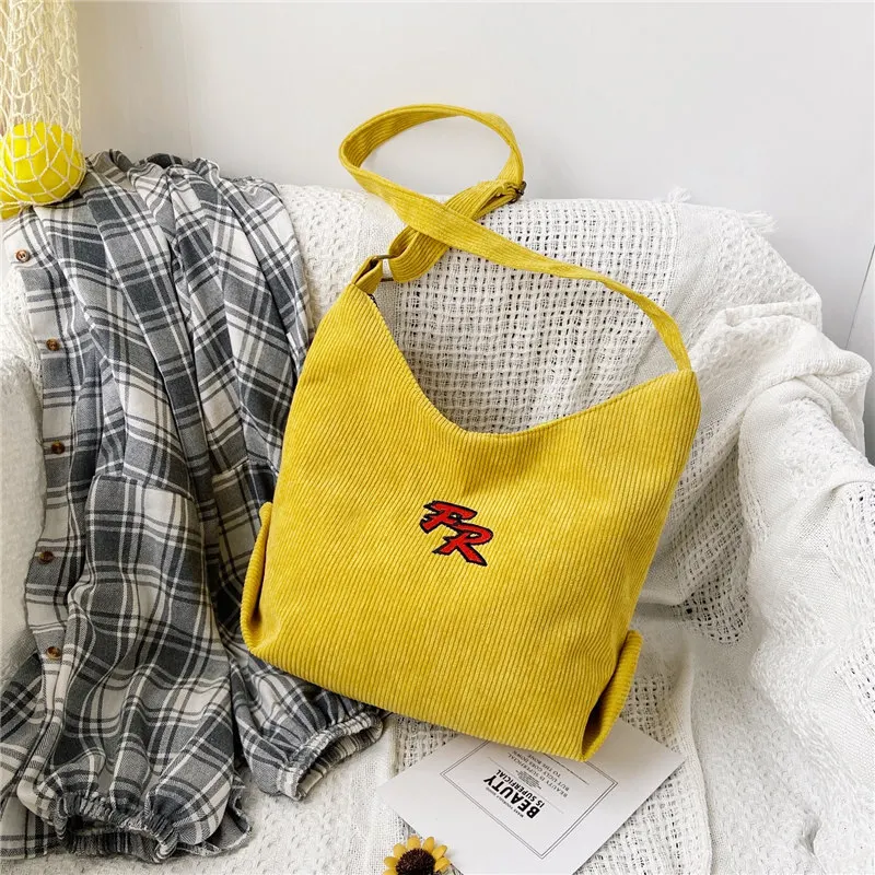 

Простая Вельветовая сумка через плечо, женская сумка, сумка-тоут через плечо