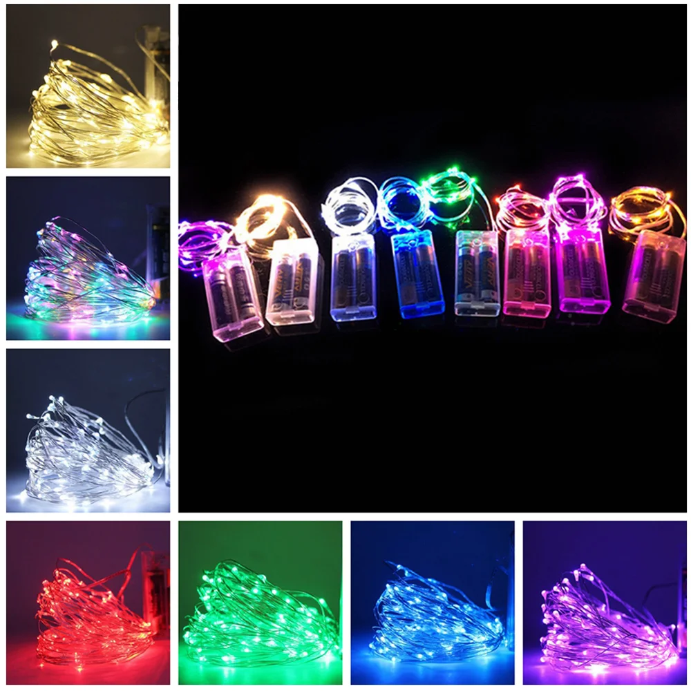 

Светодиодная гирлянда с медной проволокой, уличная лампа-лента, 1 м, 2 м, 3 м, украшение для нового года, свадьбы, вечеринки, праздника, светильн...