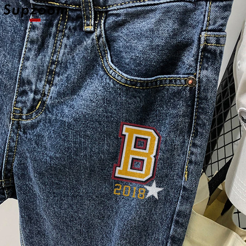 Supzoom 2023 New Arrival Hot Sale Top Fashion Printing Summer Zipper Fly Stonewashed Casual Cotton Jeans Shorts Men