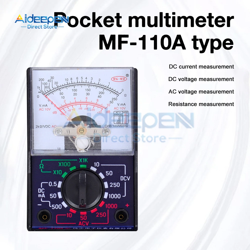 

Mini Multimeter home handheld Electric AC/DC OHM Voltmeter Ammeter Multimeter Multi Tester MF-110A Pointer Voltage Multimeter