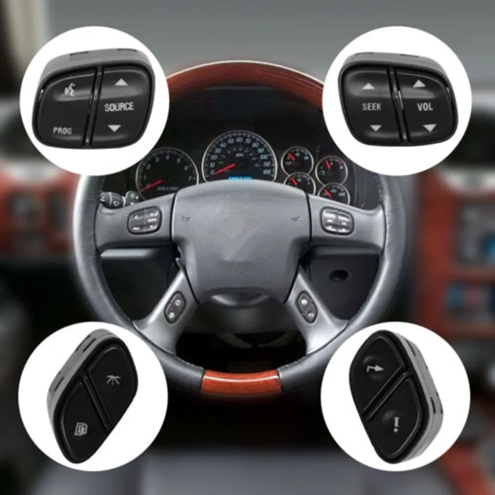 

4pcs Car Steering Wheel Radio Volume Control Switch Button Set For Chevrolet For GMC Cadilac Steering Wheel Control Buttons