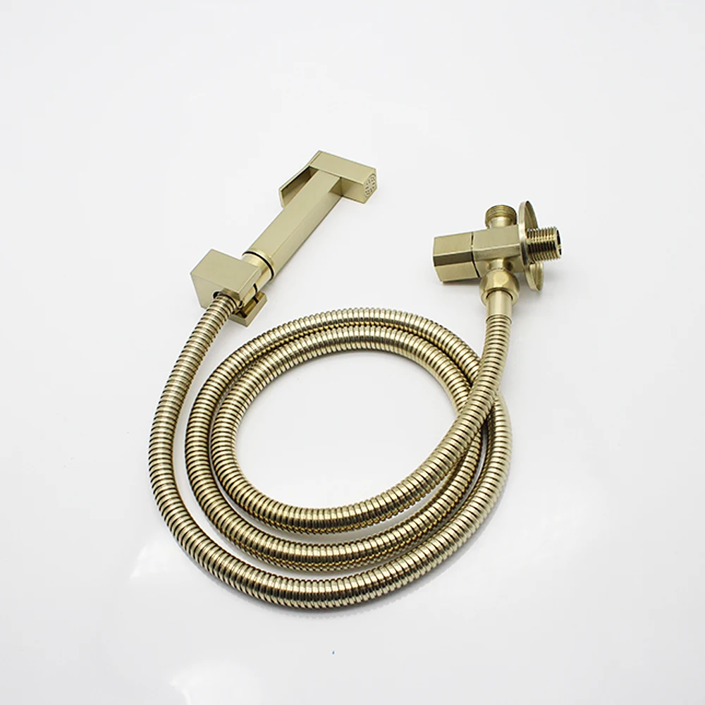 

Brushed Gold Bathroom Bidet Attachment Handheld Bidet Toilet Sprayer