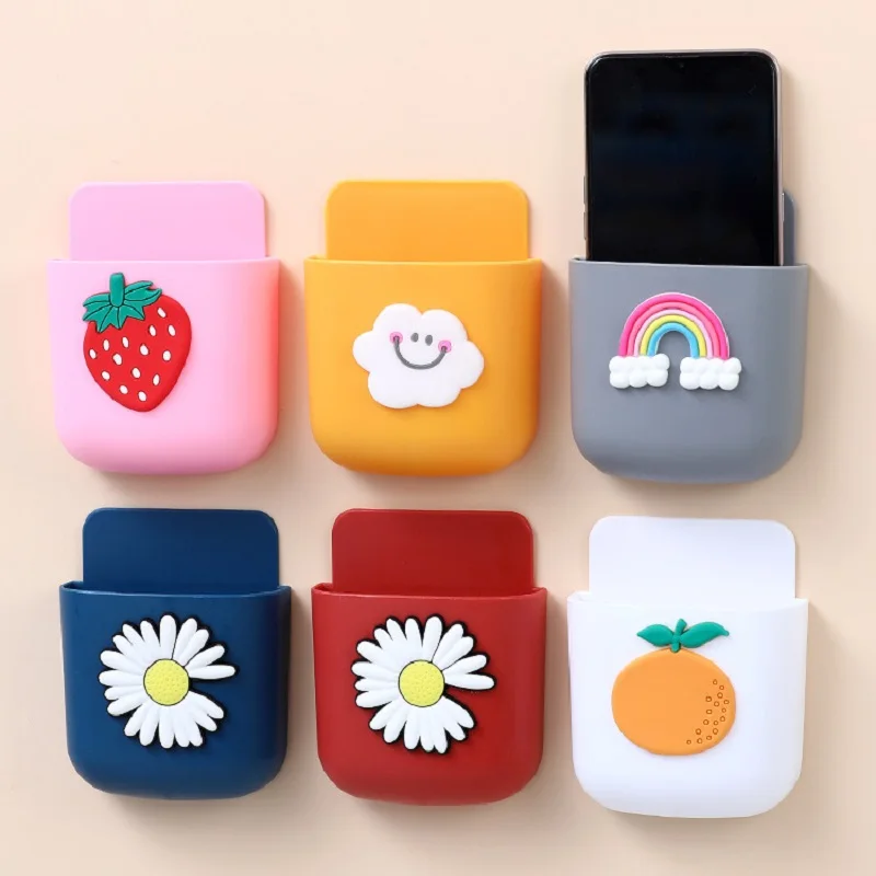 

Wall Mounted Organizer Storage Box Remote Control Mounted Mobile Phone Plug Wall Holder Charging Multifunction HookPunch Free