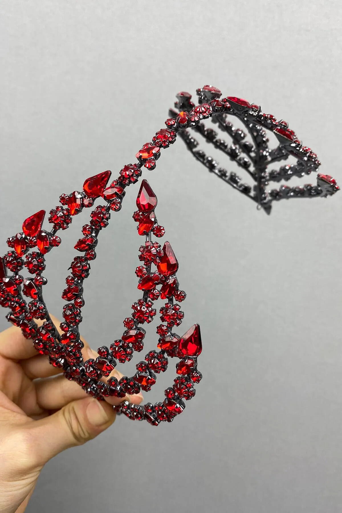 

Red Double Sided Helen Hair Accessory Bridal Crown