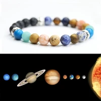universe solar system bracelet natural reiki chakra healing stone eight planets bracelet for men women oil diffuser jewelry gift