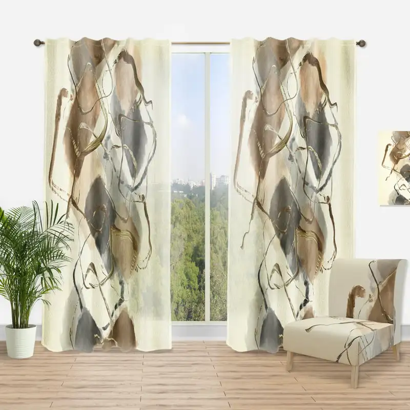 

Gold Glam Squares IV' Glam Curtain Panel