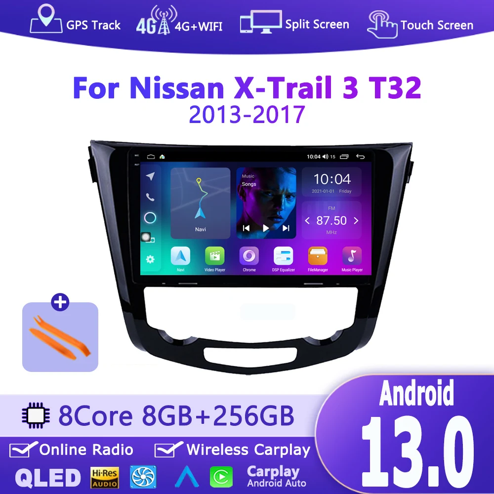 

Andriod 13 Auto Radio For Nissan X-Trail Xtrail 3 T32 2013 - 2017 Qashqai 2 J11 Screen Apple Carplay Car Multimedia Player GPS