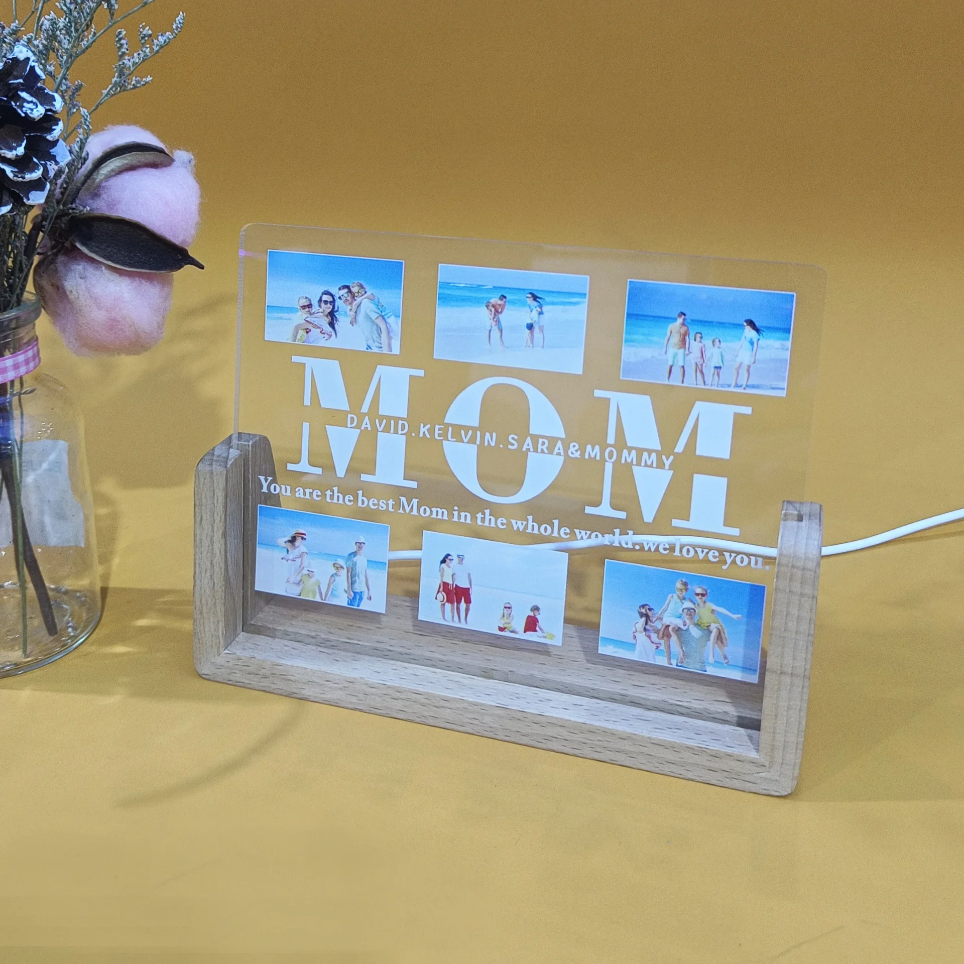 Акриловая миниатюрная Настольная лампа с цветным УФ-принтом декоративный