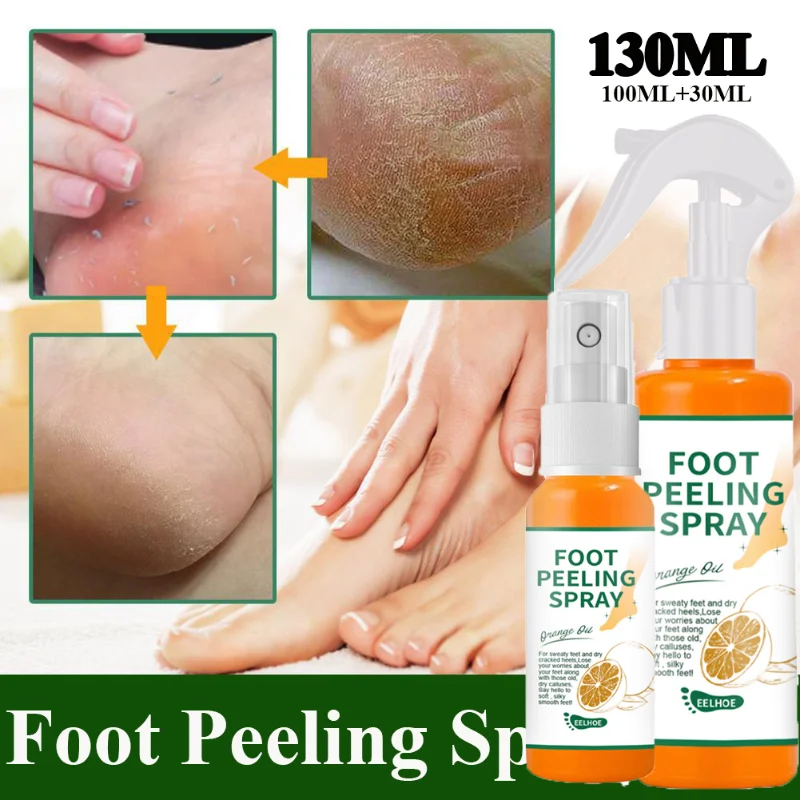 

130ml Foot Peeling Spray Natural Orange Essence Pedicure Hands Dead Skin Exfoliator Mask Whiten Foot Hand Care Tool