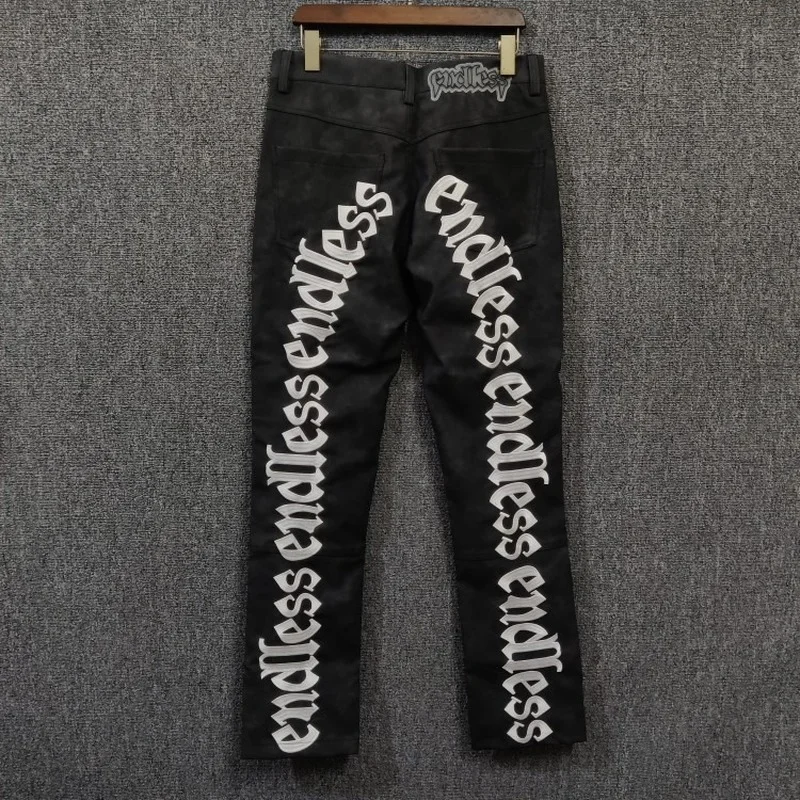 

Embroidered Endless Leather Cargo Fashion Pants Men Best Quality Endless Vintage Women Joggers Sweatpants Trousers Men Clothing