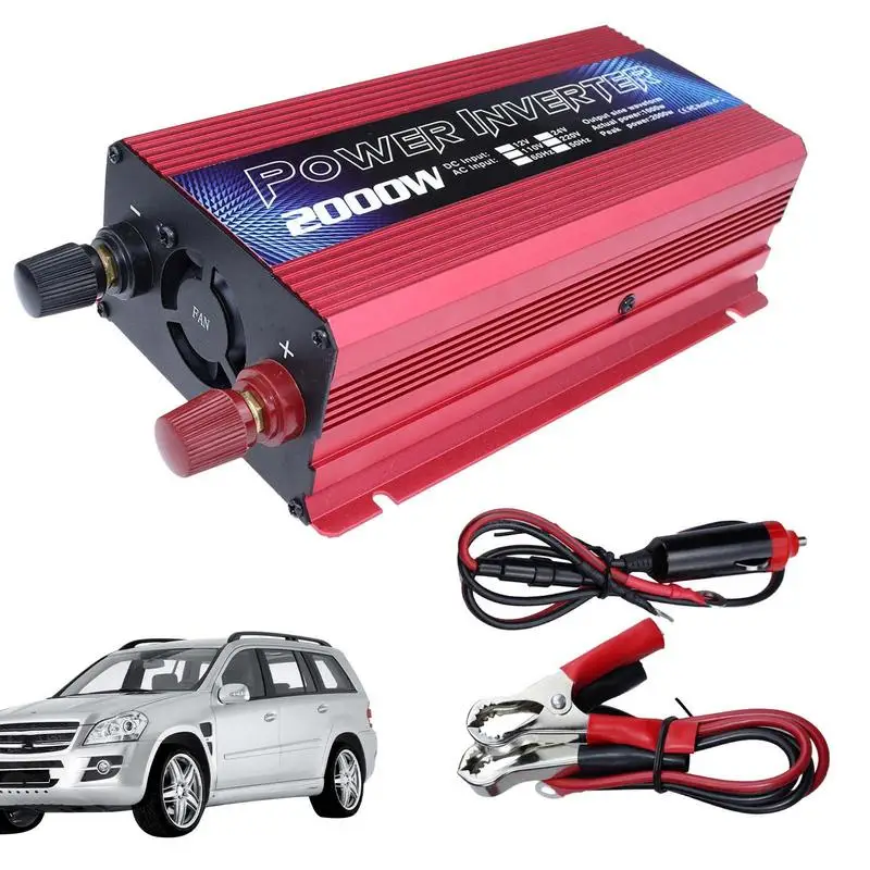 

Car Power Inverter 2000W Safe Intelligent DC12V To AC110-220V Adapter Power Saver Adapter For Charging Laptops Tablet Computers