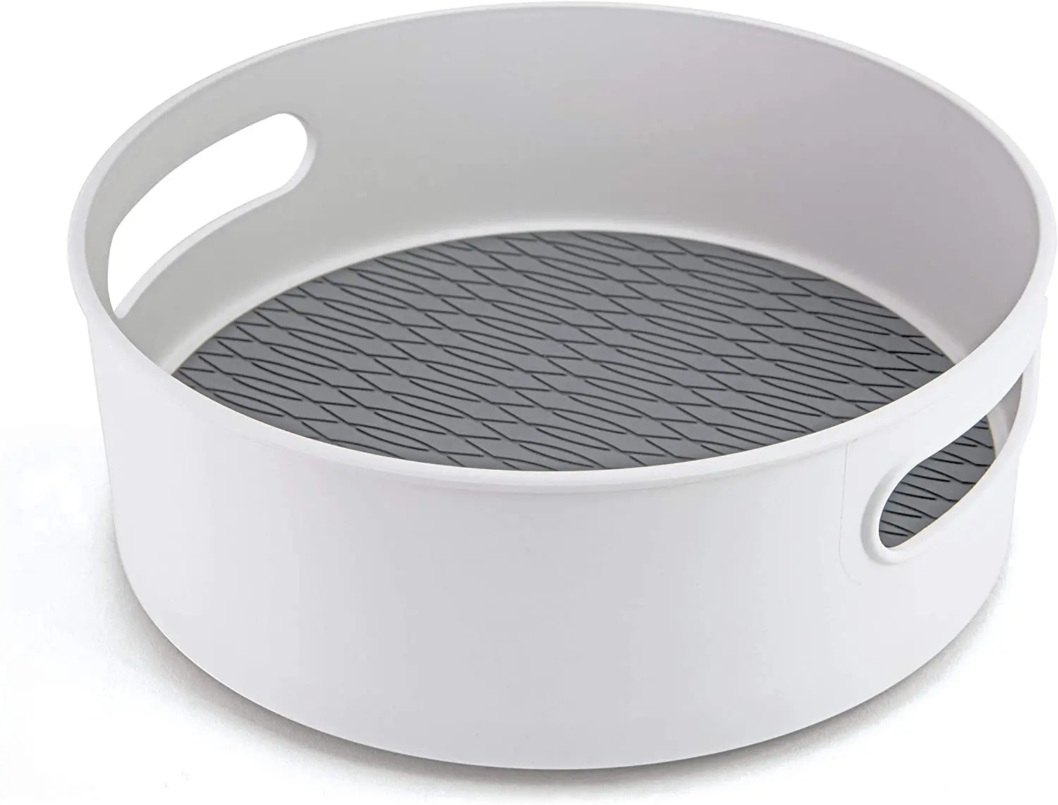 

Non-slip 25.4 cm storage turntable, grey and white