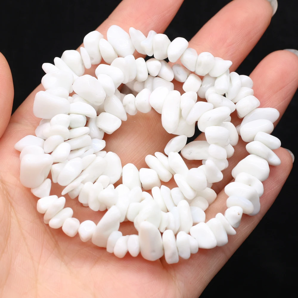 

Natural Irregular Freeform Chip Gravel Beads White stone 5-8mm Loose Beads For Jewelry Making Diy Exquisite Bracelet 16‘’