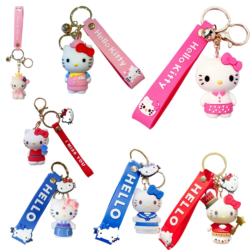 

Sanrio Hellokitty Melody Kuromi Cinnamoroll Cartoon Silicone KeyChain Pendant Cute Backpack Key Pendant Ornaments Gift Keychain