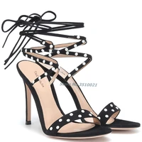 pearl crossed tied round toe pumps shallow open toe thin heel sexy fashion european style summer new arrivals women shoes