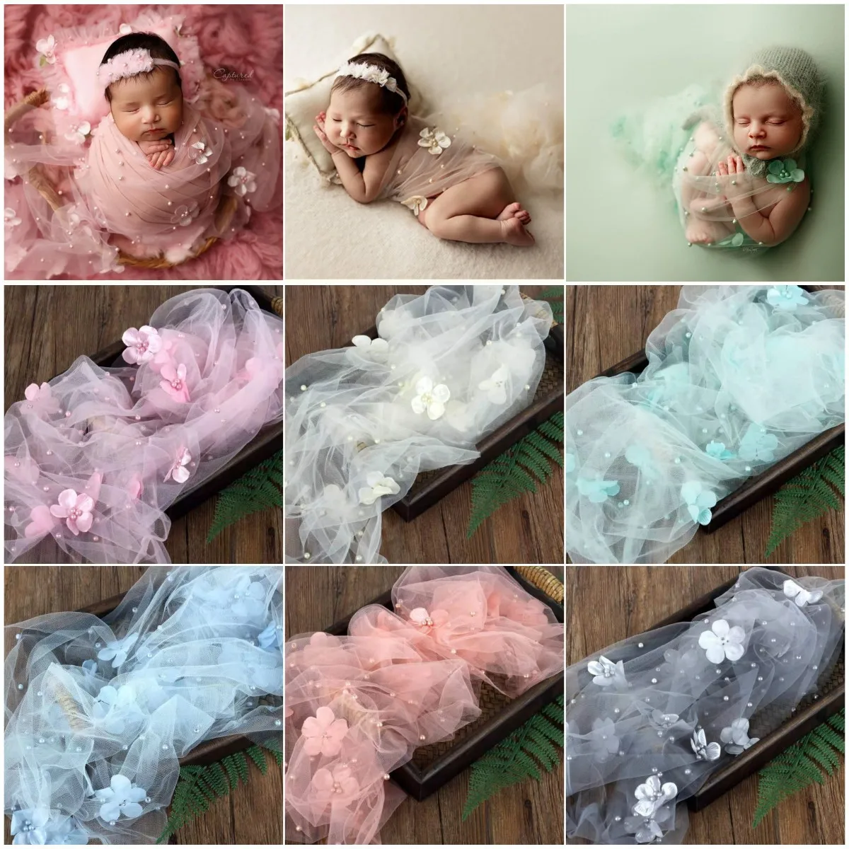 

7 Colors Newborn Baby Photography Props Wraps Photo Baby Girl Outfit Shooting Accessories Photograph Studio Blanket Backdrop