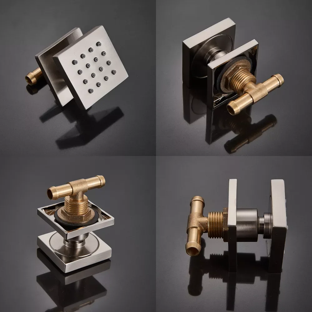 

6 Pieces Brass Shower Body Massage Jets Adjust Bathroom SPA Massage Sprayer Nozzle Rain Jet System for Shower Faucet Set