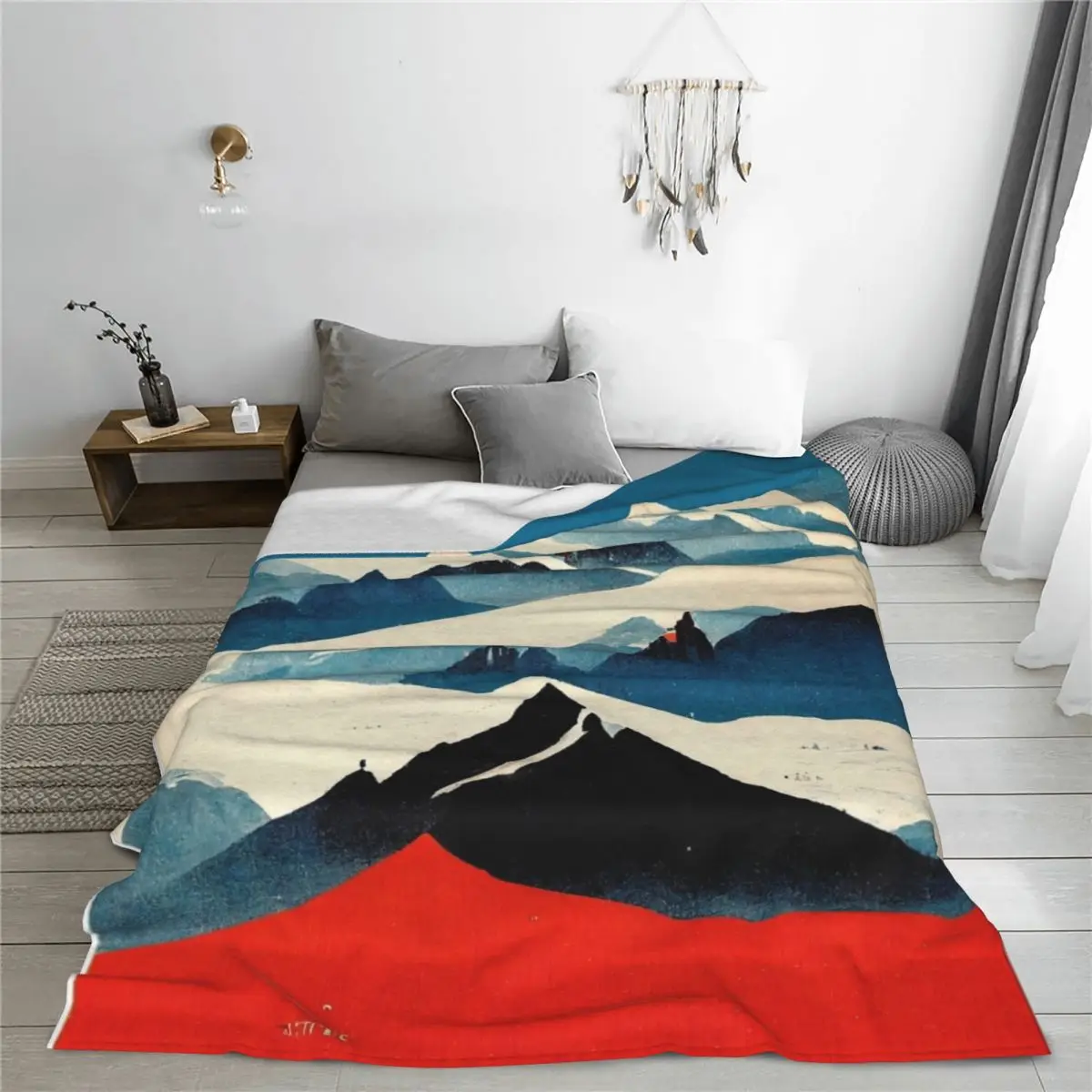 Iuga Nivis-винтажное графическое одеяло с горным пейзажем покрывало на кровать для