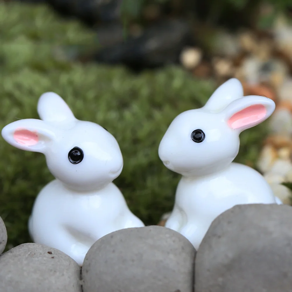 

Easter Rabbit Bunny Accessories Miniature Bonsai Landscape Resin Rabbits Figurines Animal Sculpture Ornaments Figures