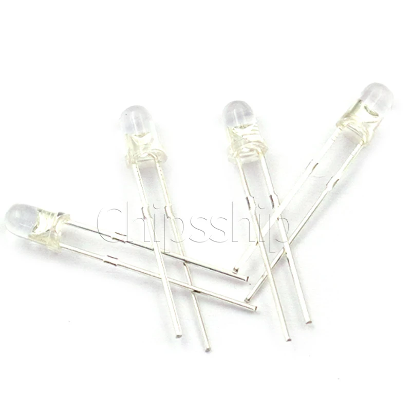 

3MM White Emitting Green Light LED Lights (50 PCS)