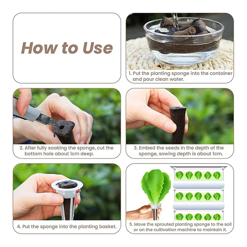 50 шт. губки для выращивания растений из хлопка