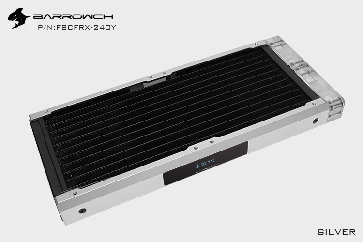 Модульный медный радиатор Barrowch 240 мм с OLED дисплеем акриловый/входной модуль POM