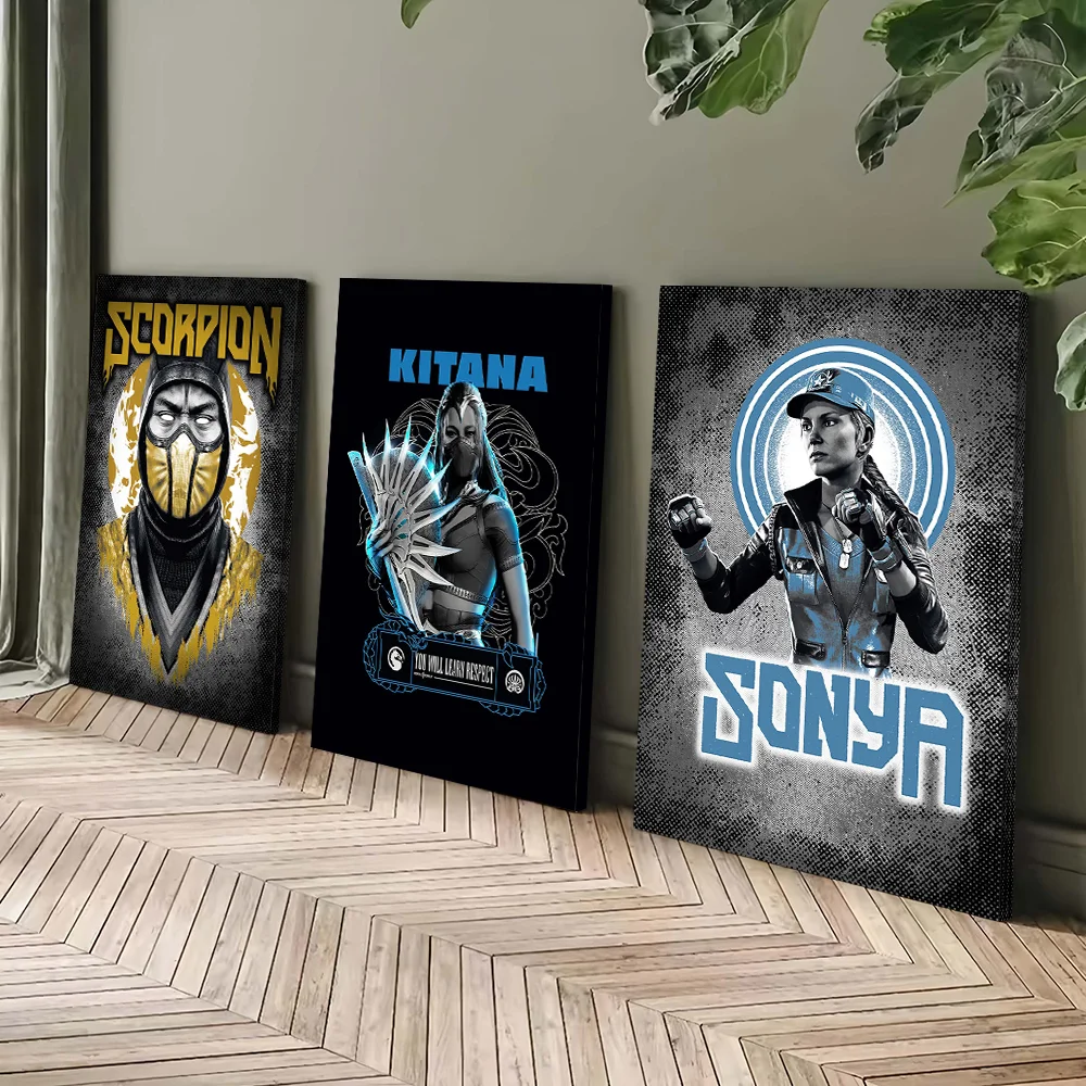 Фото Печать на холсте Mortal Kombat, идеальный подарок для фанатов, персонализированный настенный постер для украшения комнаты, винтажный декор, картины №1