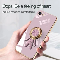 luxury 6d plating space astronaut invisible ring stand holder case for iphone 11 series iphone 11pro11promax ne ring phone cover