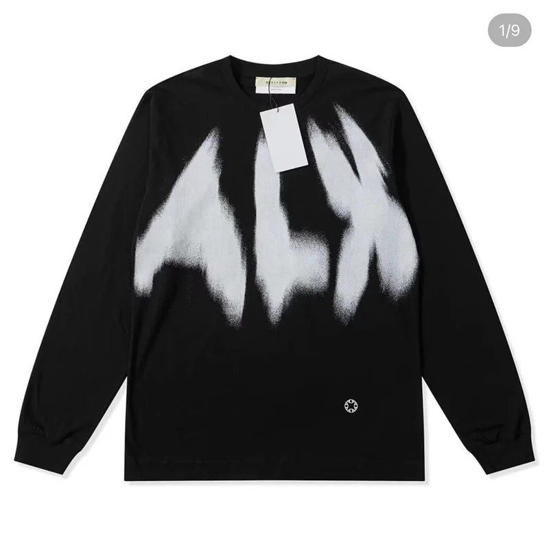 

1017 9SM Graffiti Inkjet Functional Long Sleeve T-Shirt Hiphop Men Women 1:1 Version ALYX T Shirt Top Tee