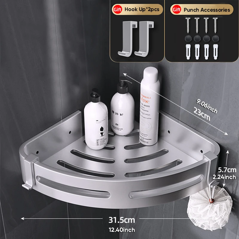 

Bathroom Shelf Shower Shelves Corner Shelf Aluminum Wall Mount Shower Storage Rack Holder Bathroom Organizer Home Appliance