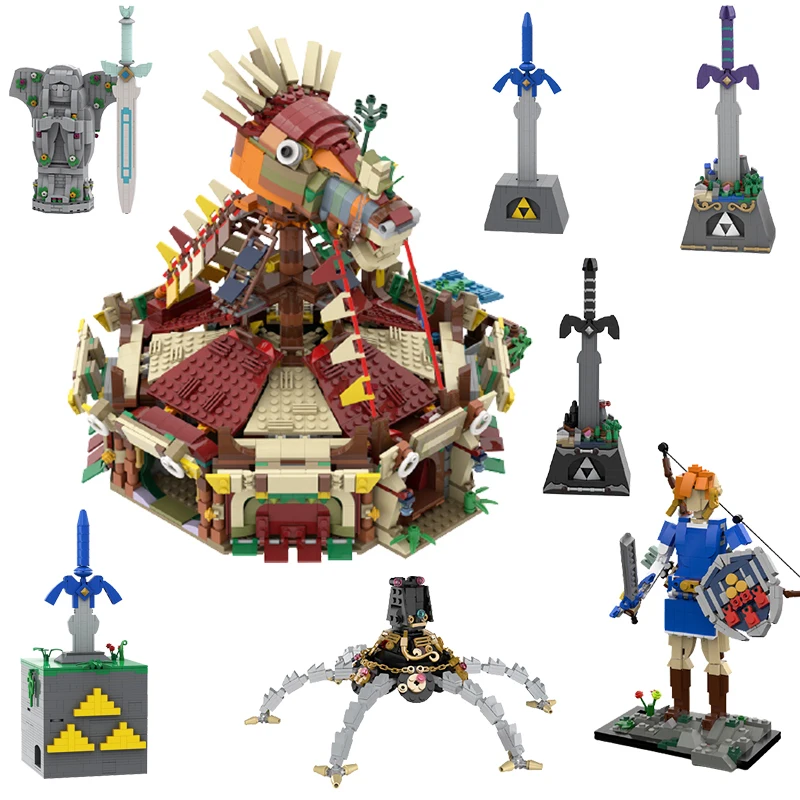 

MOC Classic Game Master Sword Weapon Game Breath of The Wild Stable Ruins Guardian Action Figure Building Blocks Kids Toys Gifts