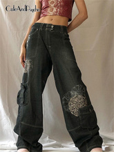 Pantalones Cuteandpsycho-pantalones vaqueros holgados y2k de estilo grunge...
