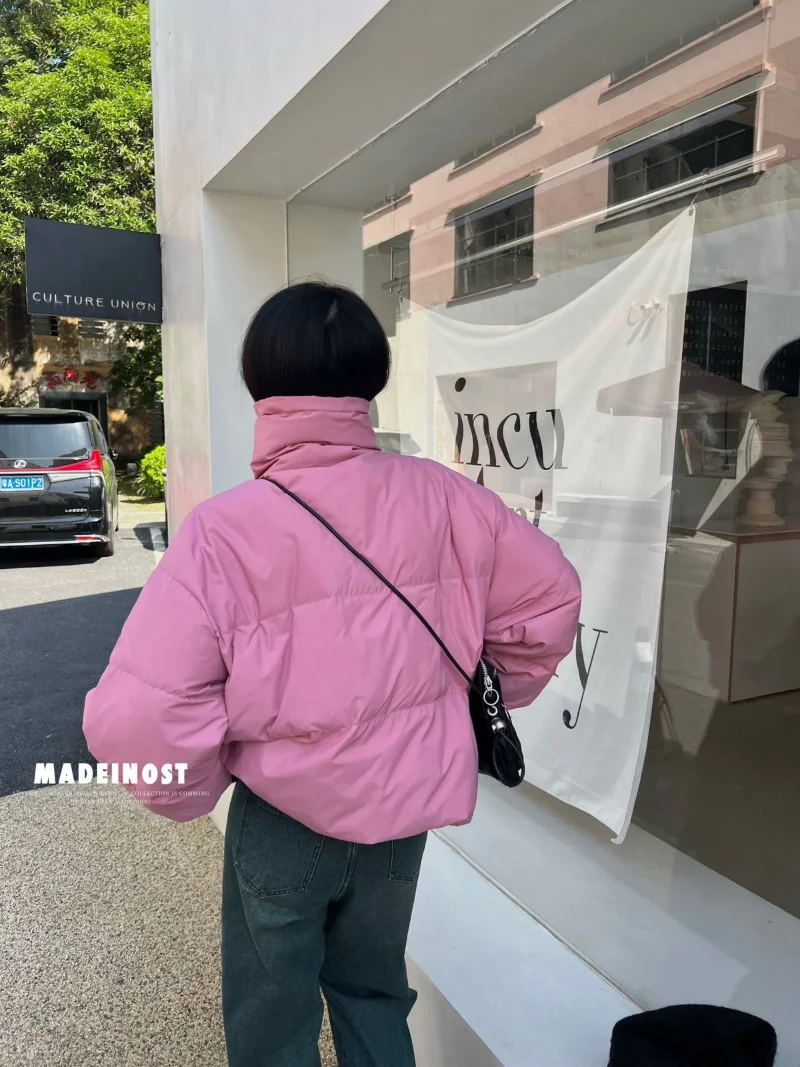 Winter Everything with Down Jacket New Solid Color Thickened Large Lapel Two Wear Cotton Jacket Loose Warm Casual Down Jacket