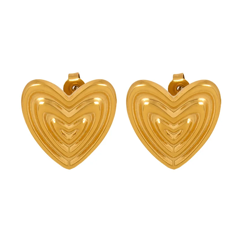 

Heart Women's Personality Gold Color Peach Earrings Internet Celebrities The Same Style 2023 Trend Earrings
