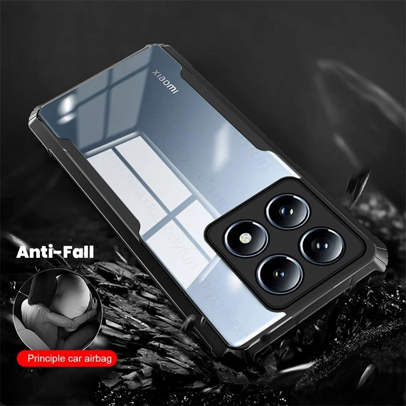 Чехол для Xiaomi 14 T Pro 5G прозрачный акриловый ударопрочный бронированный чехол Xiaomi14T