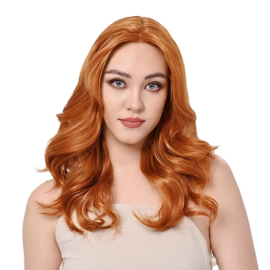 

Imstyle Ginger Wig Natural Wavy Synthetic Lace Front Wig T Part Lace Wig Orange Wigs For Women Cosplay Wig Heat Resistant Fiber