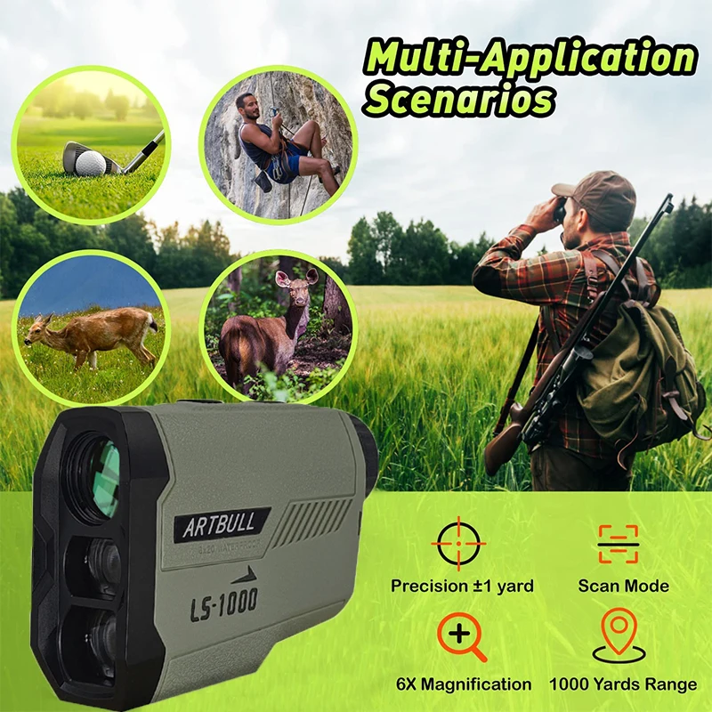 

1000m 650m Golf Laser Rangefinder for Hunting Flag-Lock Slope Pin Laser Distance Meter Handheld Telescope Golf sports instrument