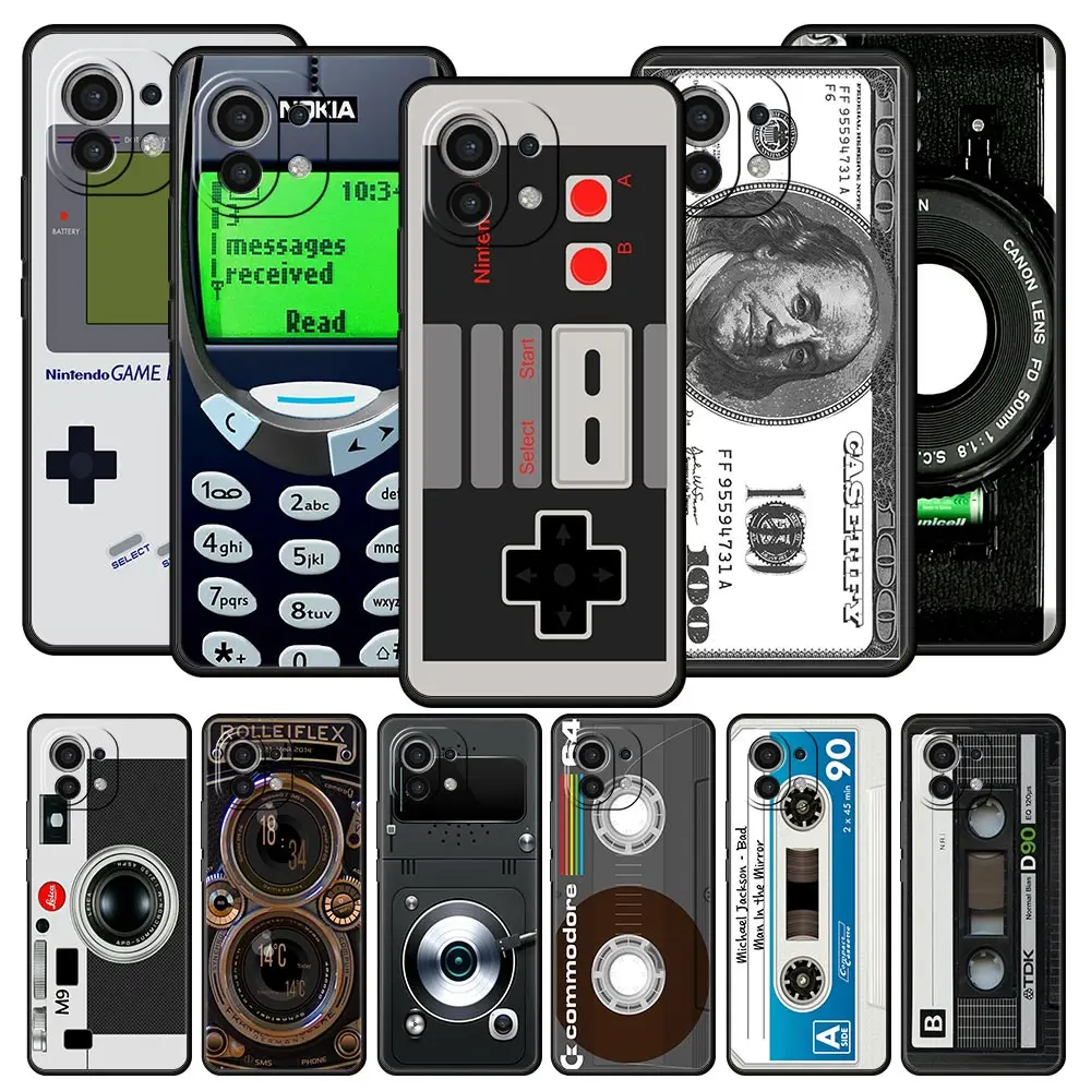 Vintage Tape Camera Gameboy Phone Case For Xiaomi 12 Poco X3 NFC M3 F3 M4 Mi 11 Ultra Note 10 Lite 11T 10T Pro 5G 9T 11i Cover