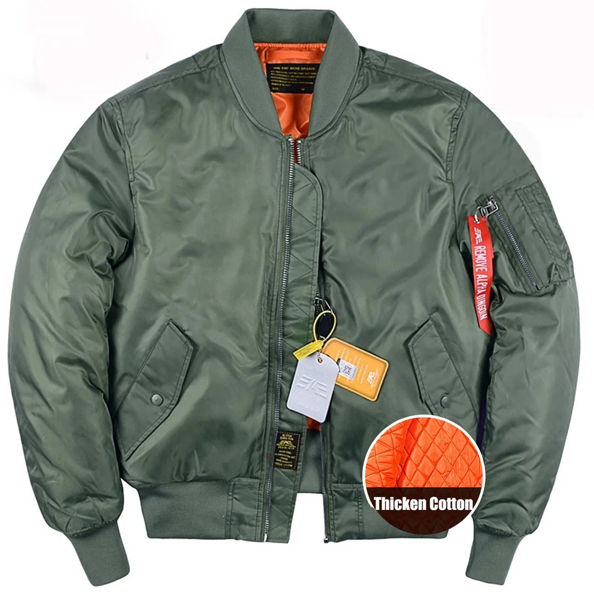 

Men's Bomber Winter Jacket Thicken Warm Outerwear Outdoor Military Baseball Uniform Coat Large Size for Male