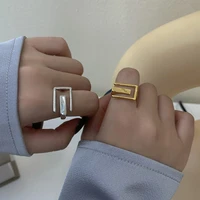 square geometry silver gold ring women luxury female dating vintage luxury designer jewelry accessories dropship suppliers
